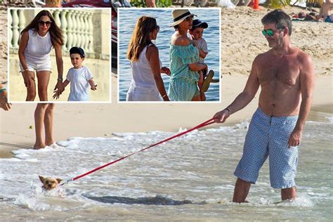 simon cowell enjoys a festive beach day with lauren silverman and her mum as they holiday with