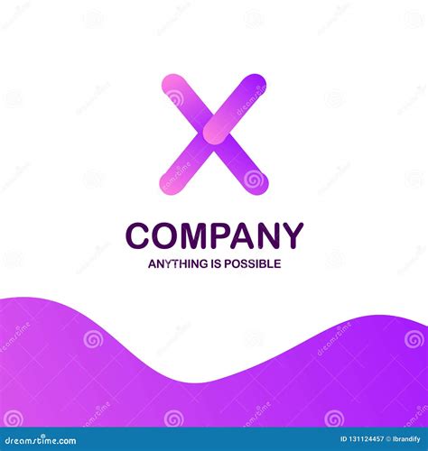 X Company Logo Design With Purple Theme Vector Stock Vector