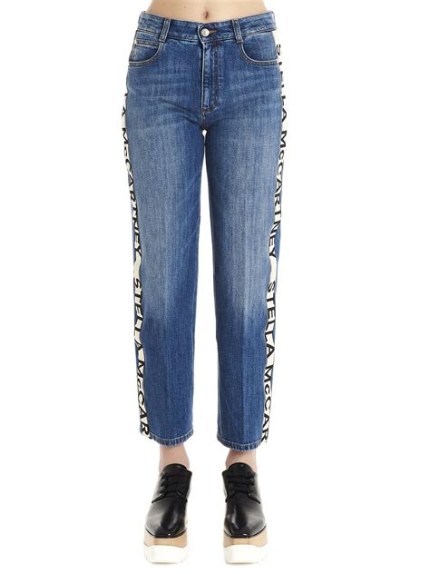 Stella Mccartney Denim Logo Tape Jeans In Blue Lyst