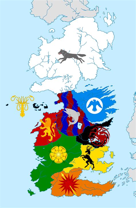Game Of Thrones Houses Explained And Map Of The Seven Kingdoms