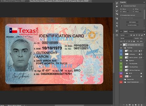Texas Id Card New Psd Template 1200dpi Id Card Template