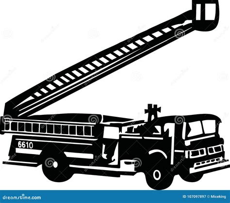 Fire Truck With Ladder Stock Vector Illustration Of Fireman 107097897