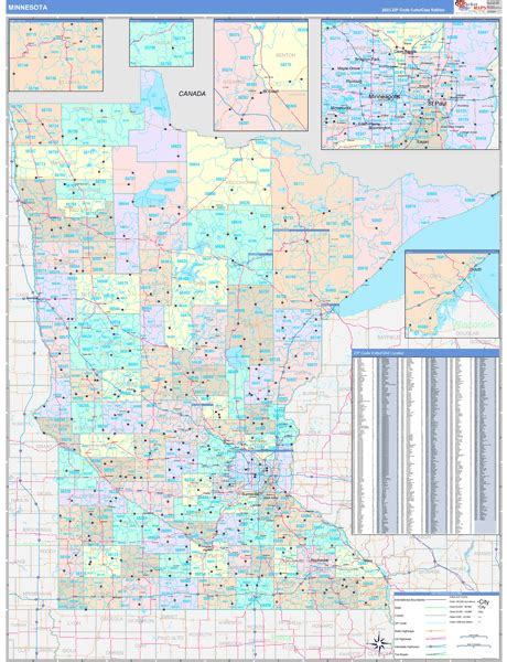 Minnesota Zip Code Maps Color Cast