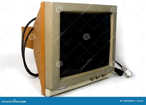 Old Pc Hercules Monitor Included Path For Screen Royalty Free Stock