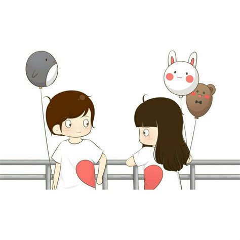 Download Cute Cartoon Couple Balloon Date Wallpaper Wallpapers Com