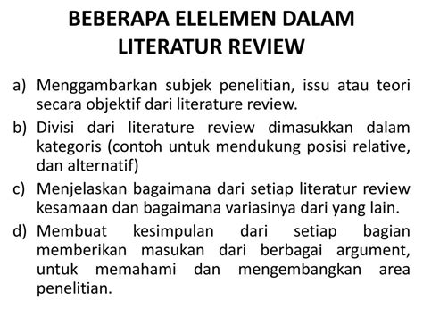 Contoh Kajian Literatur Dalam Jurnal Contoh Literature Review Dan