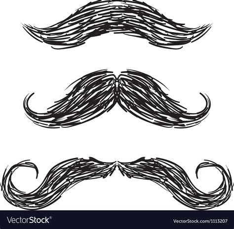 Doodle Mustaches Handlebar Royalty Free Vector Image