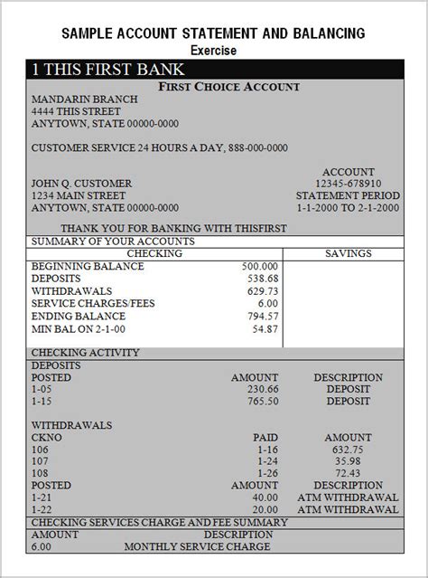 Free 18 Sample Bank Statement Templates In Pdf Ms Word Excel