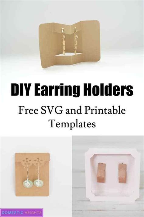 This project is about how to make earring card displays using cricut expore. 5 Free Earring Card Template SVGs | Earring cards template ...