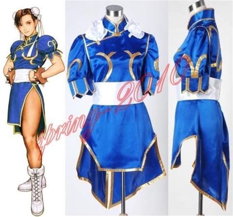 Street Fighter Chun Li Chunli Blue Dress Cosplay Costume Standard Size