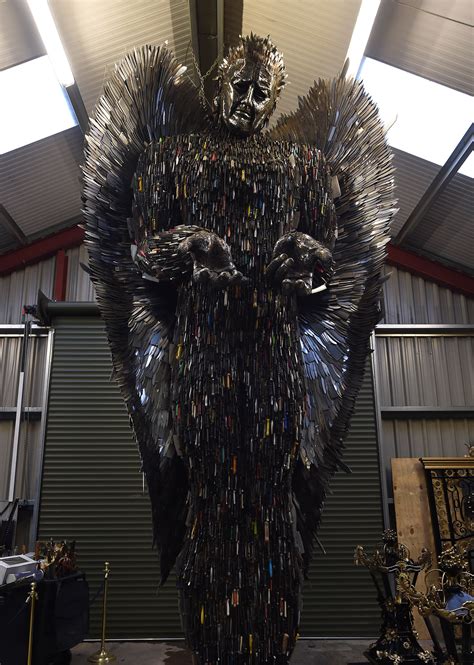 Maybe you would like to learn more about one of these? 'Knife Angel' sculpture is made out of 100,000 knives ...