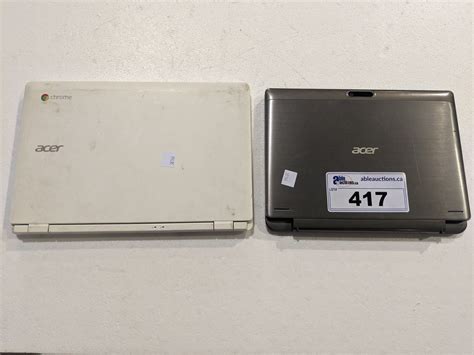 Pair Of Acer Laptops No Power Cords No Hard Drives Able Auctions