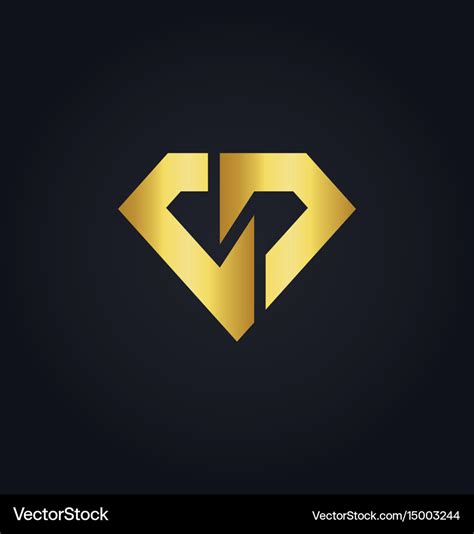 Shape Diamond Gold Logo Royalty Free Vector Image