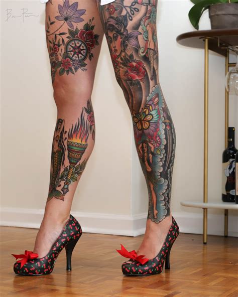 Leg Tattoos Traditional Pin Up Style Tumblr Pics
