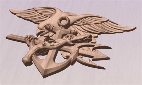 3d Stl Model Us Navy Seal Trident For Cnc Routers And 3d Etsy