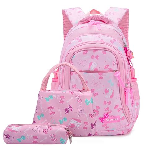 3pcsset Children School Bags Girls Waterproof Backpack Kids Cartoon