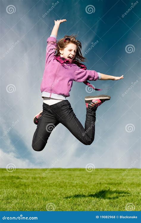 Happy Joy Girl Jump Royalty Free Stock Image 19082968