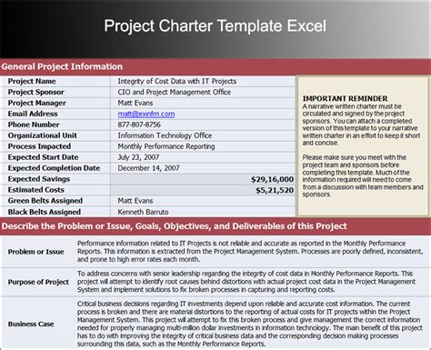 8 Project Charter Templates Free Word Pdf Excel Formats