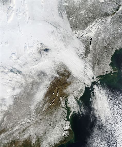 Nasa Satellite Photograph Shows Snow Covered New York