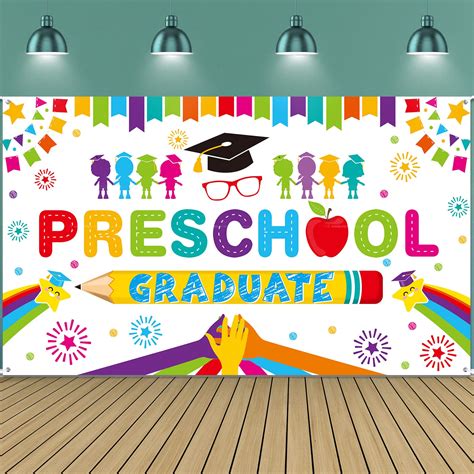 Buy Preschool Graduate Backdrop Banner Kindergarten Pre Congrats