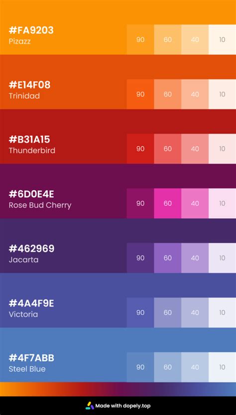 10 Color Palette Inspiration With Tint Colors And Hex Code Inside Colors