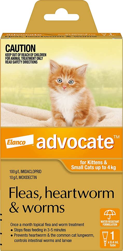 Advocate Flea Heartworm And Worm Control For Small Cats Orange 1