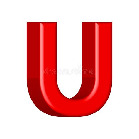 3d Plastic Red Letter U Isolated On White Background Stock Vector