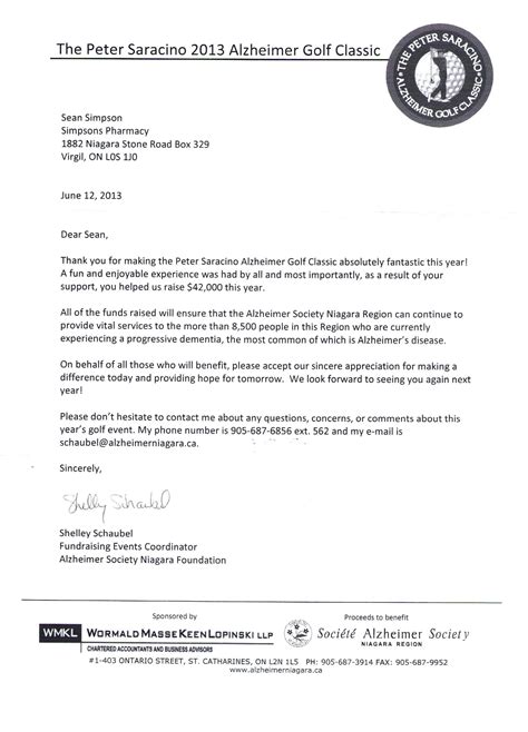 Golf Tournament Sponsorship Letter Template