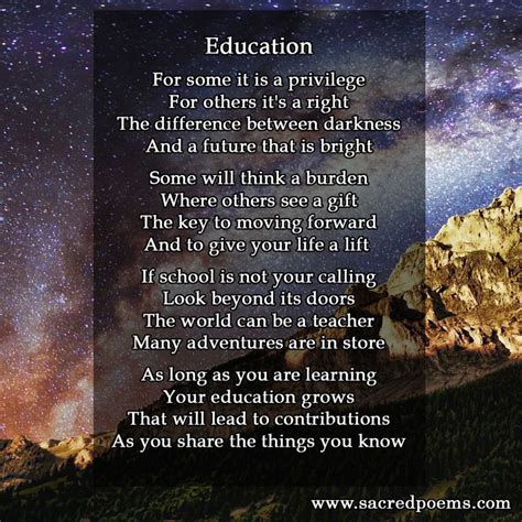 Inspirational Poem About Education Poem On Education Inspirational Poems Poems