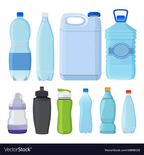 Glass And Plastic Bottles Different Types Vector Image