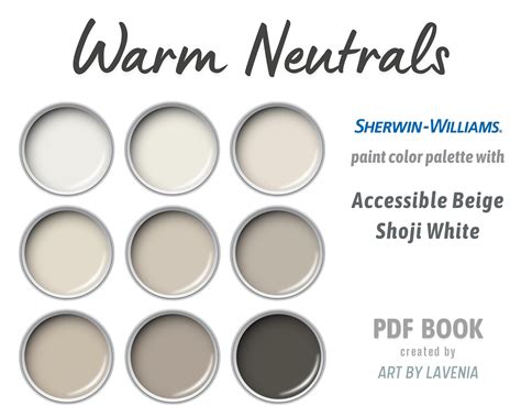 Warm Neutrals Color Palette With Sherwin Williams Accessible Etsy