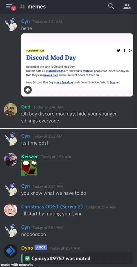 Cyn Hehe Top Definition Memes Discord Mod Day December The 10th Is