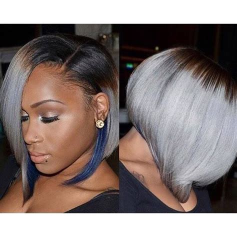 Blue And Grey Short Hair Styles Weave Hairstyles Hair