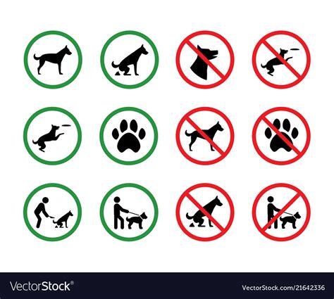 Dog Forbidden Signs Dogs Permission And Royalty Free Vector