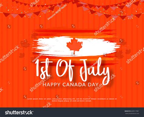 Happy Canada Day Typography Designposter Banner Stock Vector Royalty