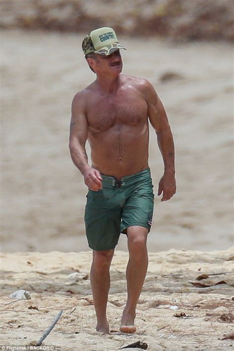 Sean Penn Enjoys Beach Day With Bikini Clad Girlfriend Leila George