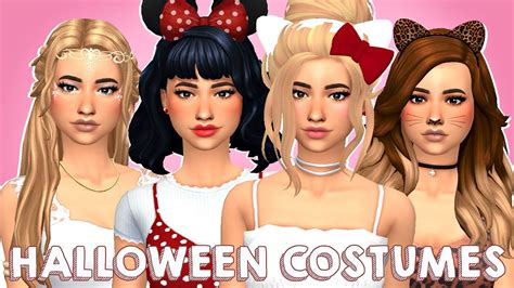 Cute Halloween Costumes 💕 Sims 4 Create A Sim Full Cc List Youtube