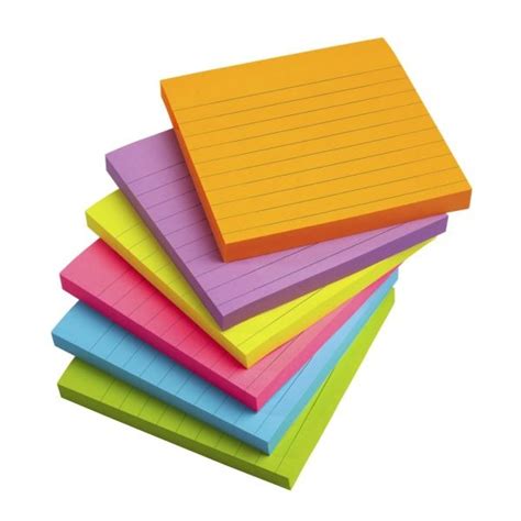 Lined Sticky Notes X Assorted Vivid Colors Sheets Per Pad