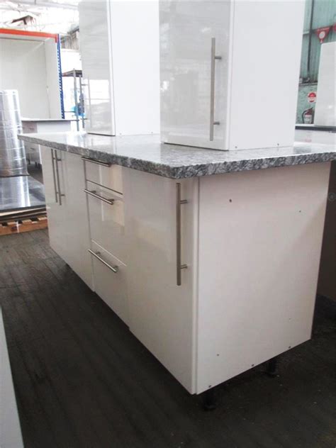 The cabinet above the fridge is deeper than the other cabinets so so, i want to either alter the depth of the cabinet to be flush with the other cabinets or simply replace the cabinet. Kitchen Suite - New - Straight Line with Island, Length ...