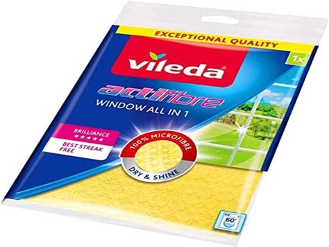 Amazon Vileda Actifibre Cloth For Cleaning Glass Yellow Health Household