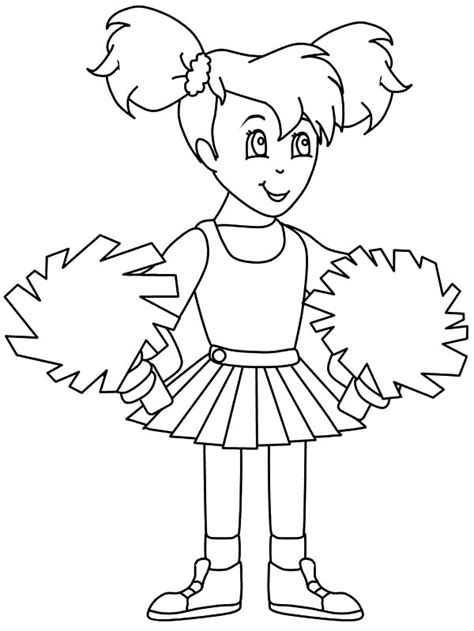 Tractor in field coloring page. Little Girl Learn To Be A Cheerleader Coloring Pages ...