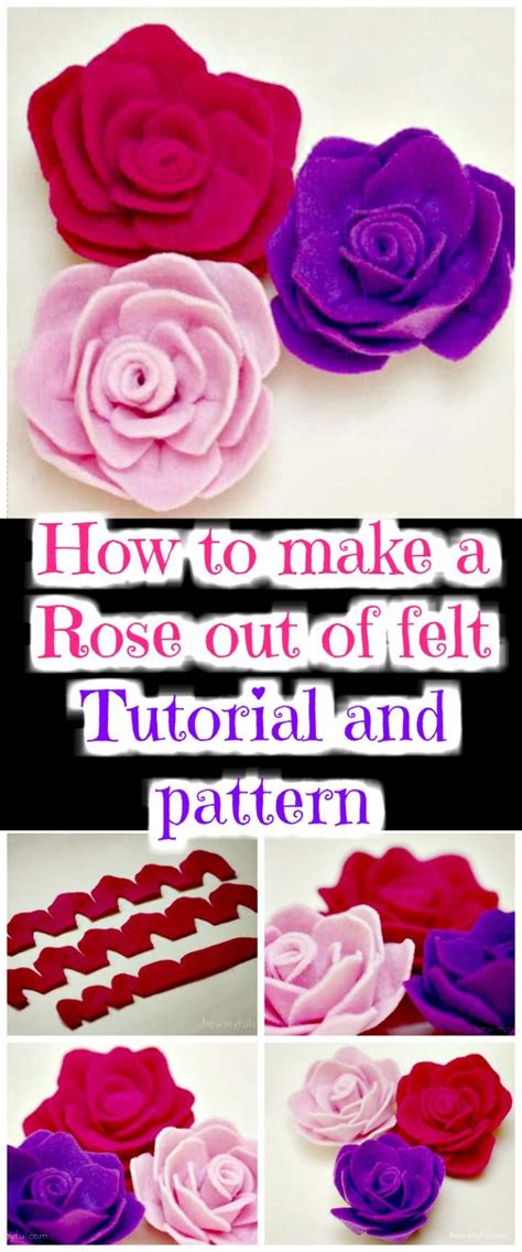 Make fabric flowers in only a few minutes using scrap fabric and a hot glue gun. How to make a Rose Out of Felt - Tutorial and Pattern - 50 ...