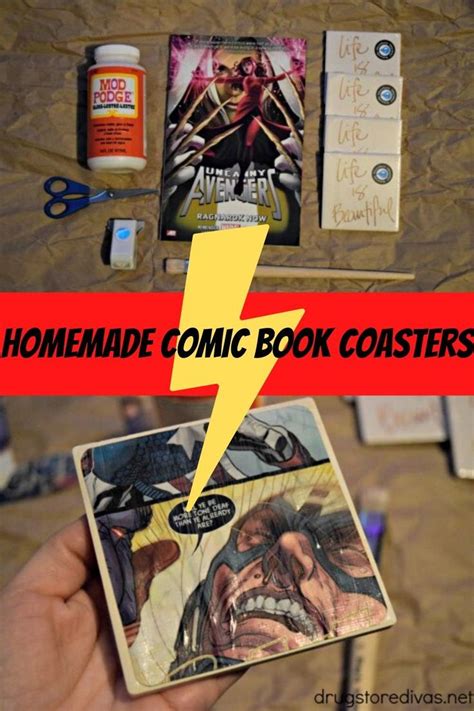 Diy Comic Book Coasters Drugstore Divas Upcycled Crafts Comic