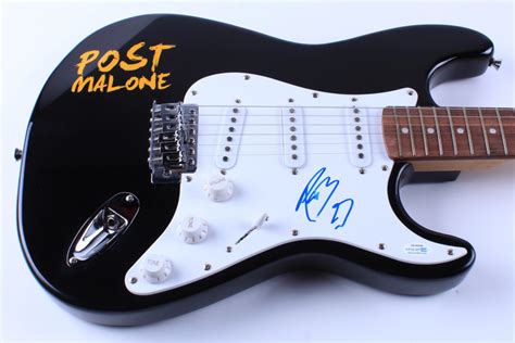 Post Malone Signed 39 Logo Electric Guitar Autographcoa Pristine