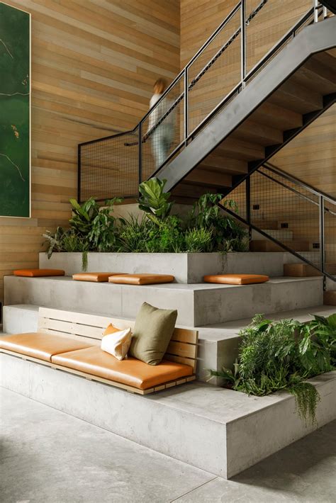 Tiered Seating With Built In Planters Was Designed For The Base Of