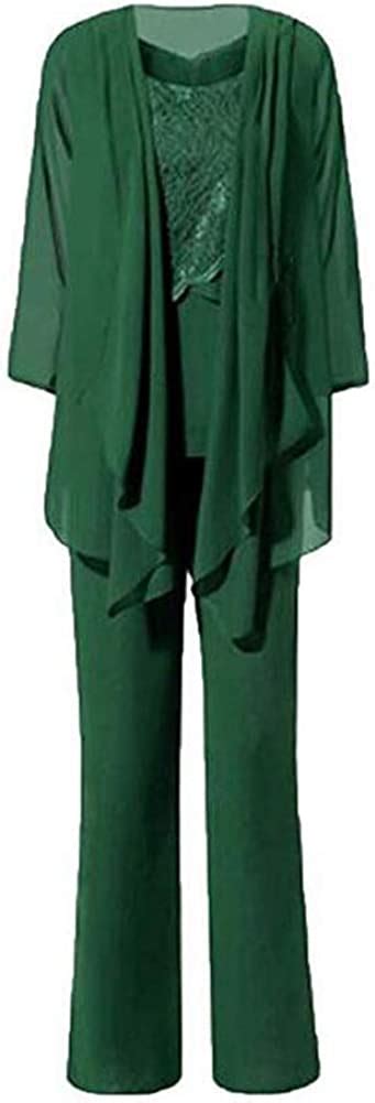 Womens Green Elegant Mother Of The Bride Pant Suits For Wedding 3