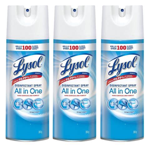 Lysol Disinfectant Spray, Crisp Linen, 350g, Disinfect and Eliminate