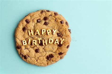Happy Birthday Cookie Giant Chocolate Chip Cookie With Happy Birthday Written In Gold Letters