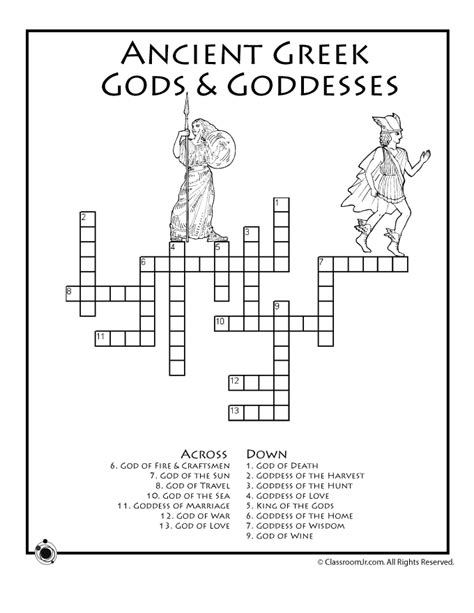 Greek Mythology Crossword Puzzle Woo Jr Kids Activities