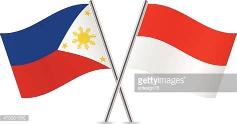 Indonesian And Philippines Flags Vector Stock Clipart Royalty Free